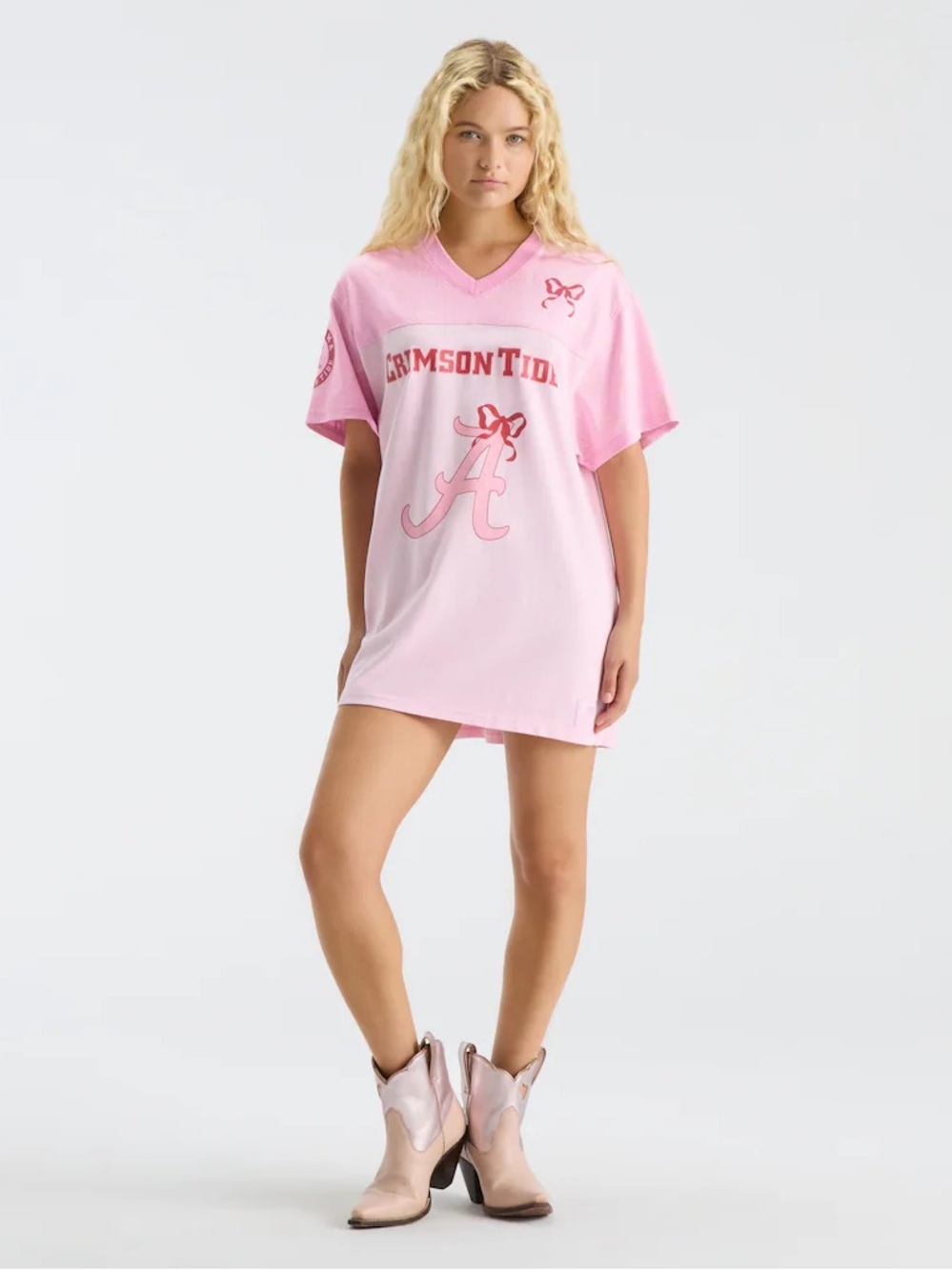 LoveShackFancy Alabama Crimson Tide Women's Varsity Crush Jersey Dress - Pink